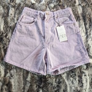 NWT High Waisted Mauve Zara Denim Shorts